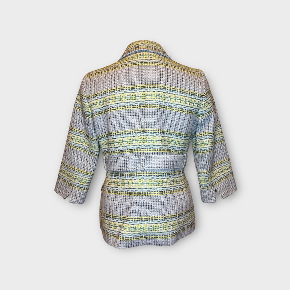 W By Worth Green & Yellow Tweed Blazer Lined Jacket - Picture 2 of 8
